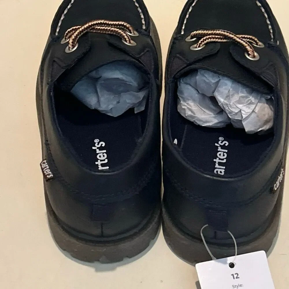 Carters Toddler Size 12 Mac Slip On Loafer Shoes Boat Navy Blue Preppy New